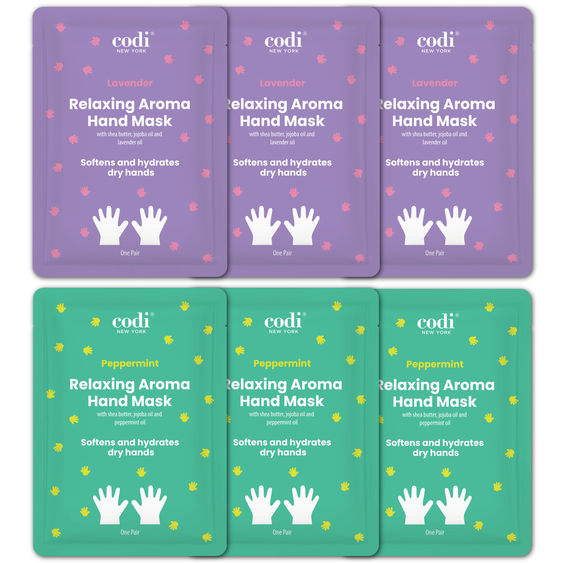 Relaxing Aroma Hand Mask (6 Pairs) - Lavender & Peppermint